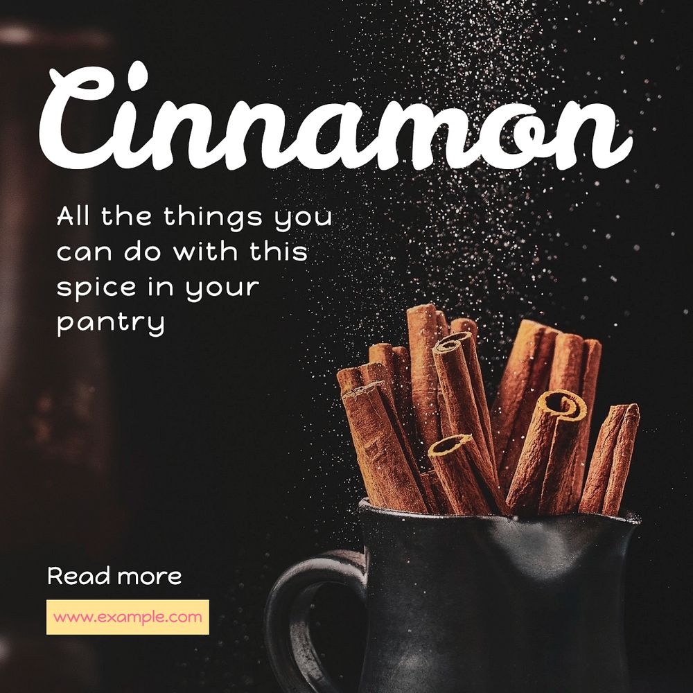 Cinnamon Instagram post template, editable text