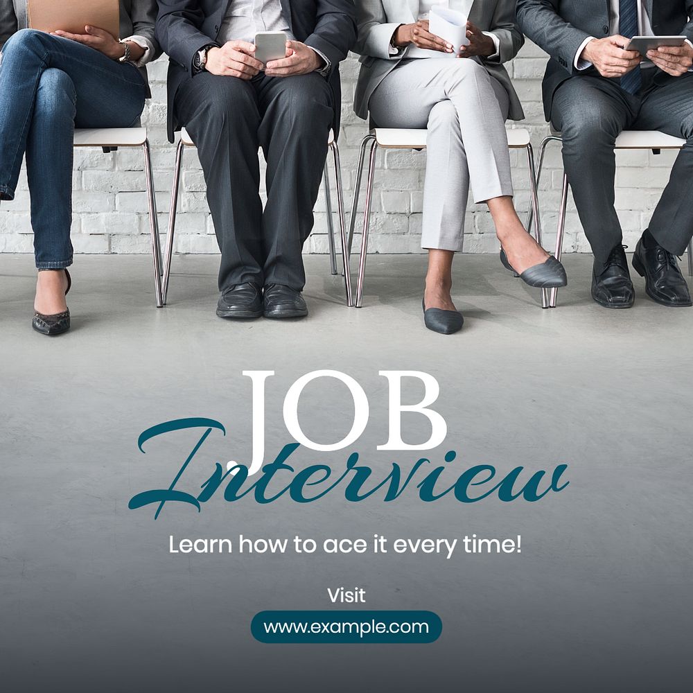 Job interview Instagram post template, editable text