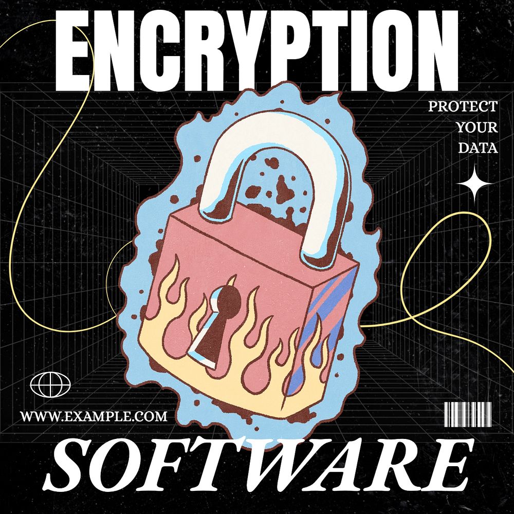 Encrypt software Instagram post template, editable text