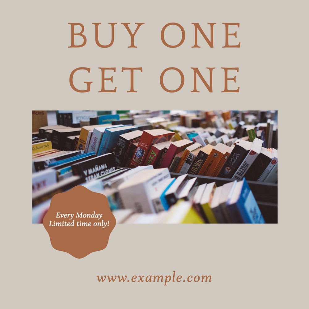Get one free Instagram post template, editable text