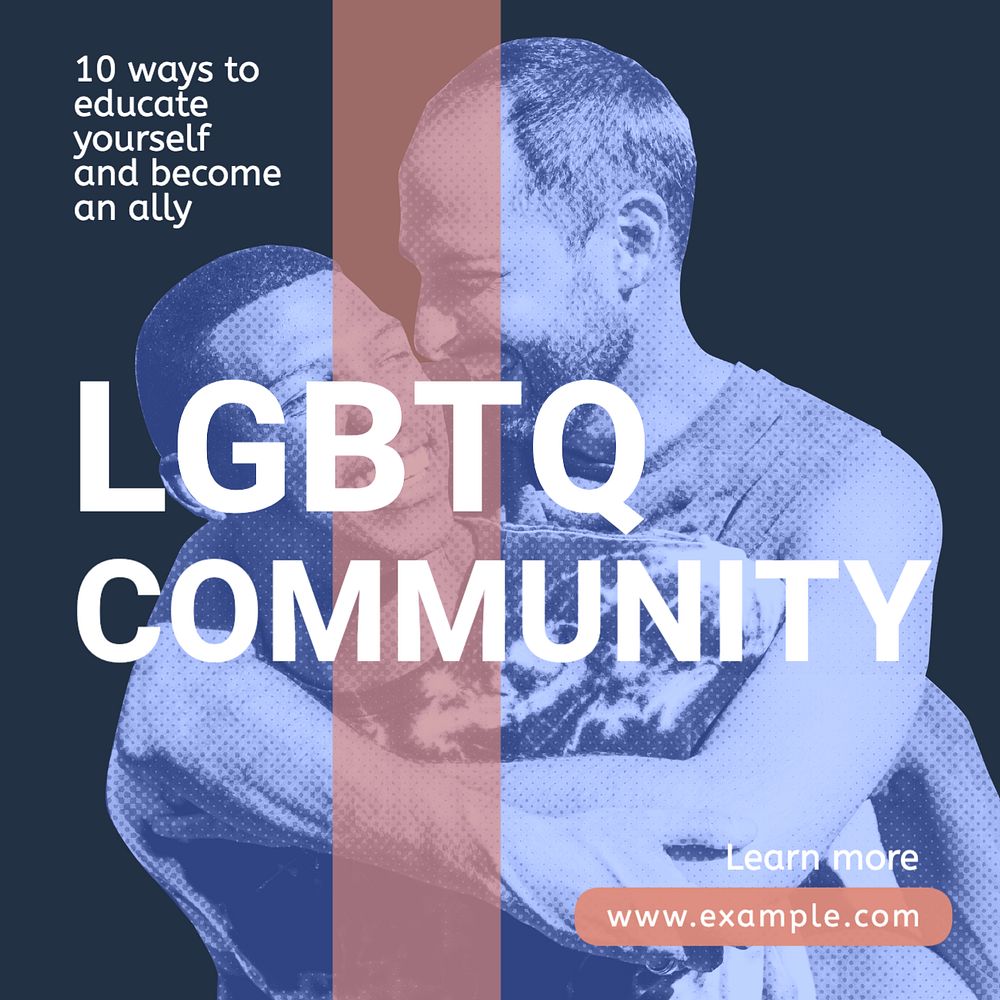 LGBTQ community Instagram post template, editable text