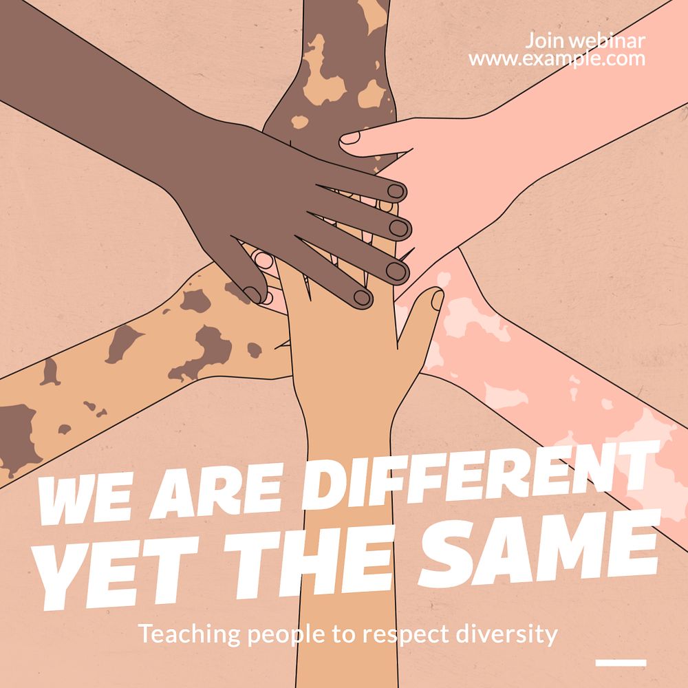 Diversity for kids Instagram post template, editable text