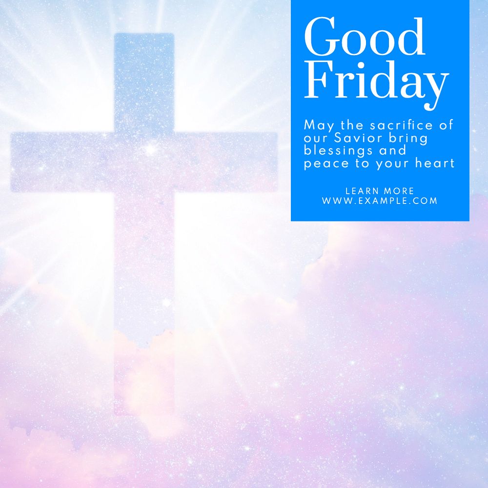 Good Friday celebration Instagram post template, editable text