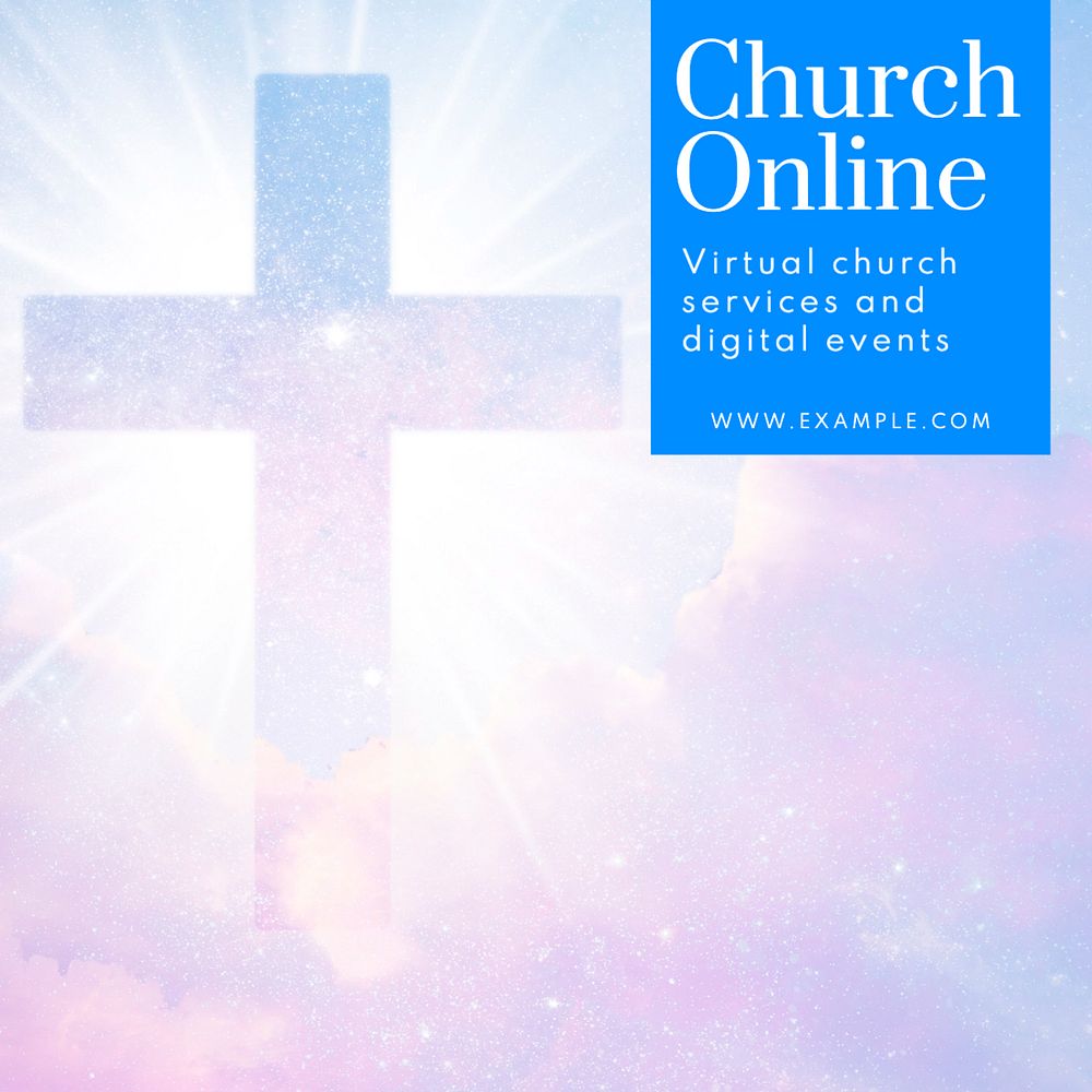 Church online Instagram post template, editable text