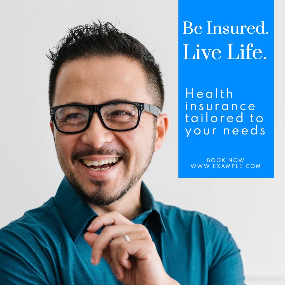 Life insurance Instagram post template, editable text