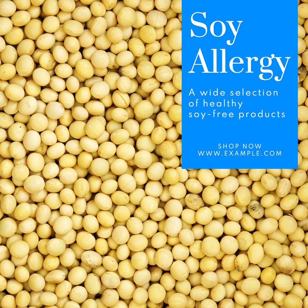 Soy allergy Instagram post template, editable text