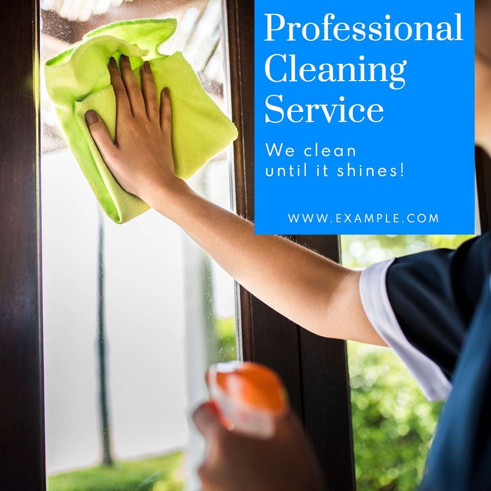 Professional cleaning service Instagram post template, editable text