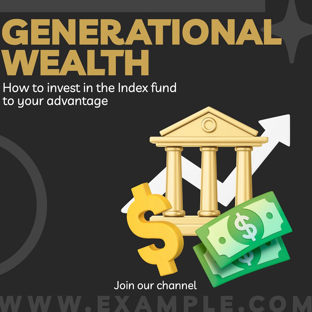 Generational wealth Instagram post template, editable text