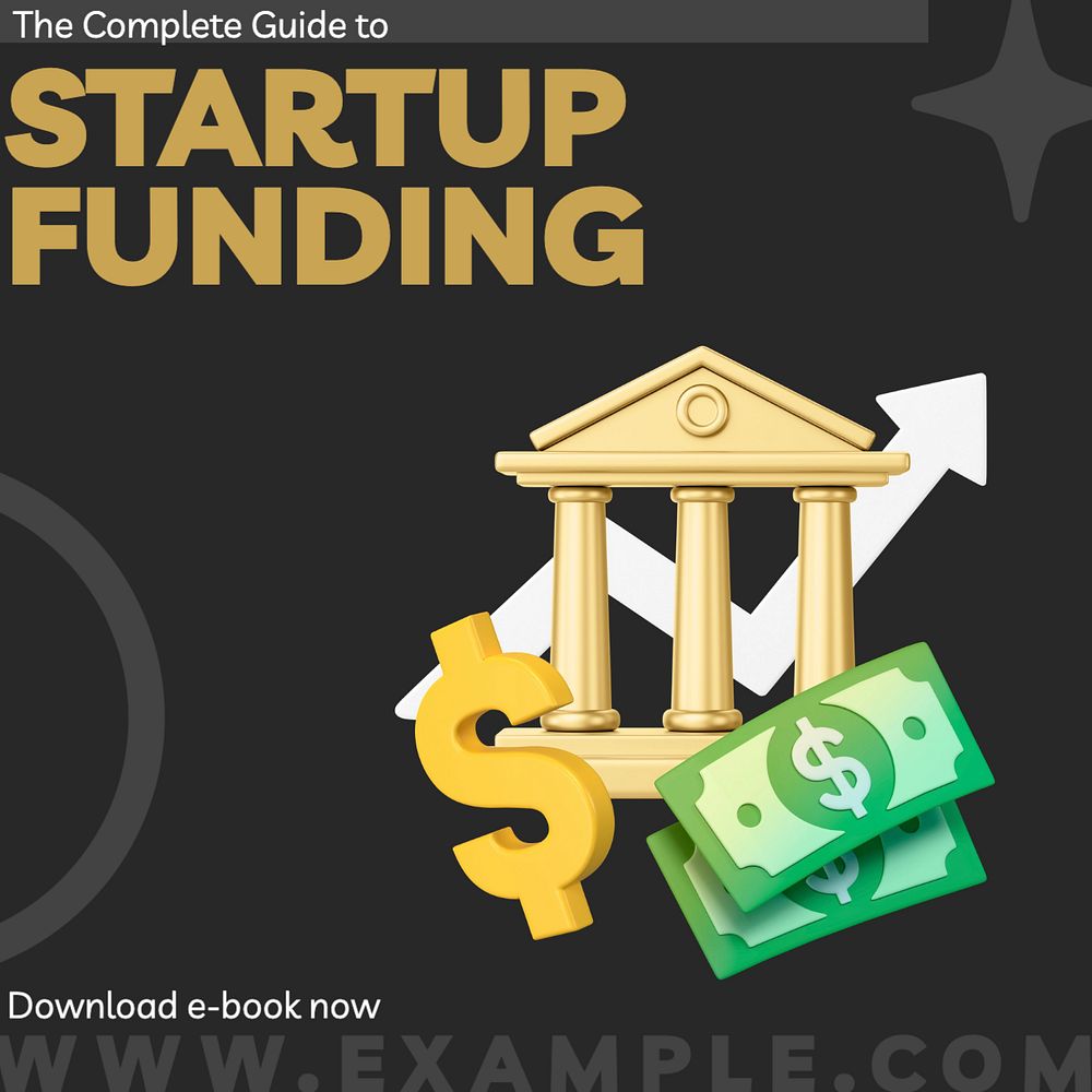 Startup funding Instagram post template, editable text