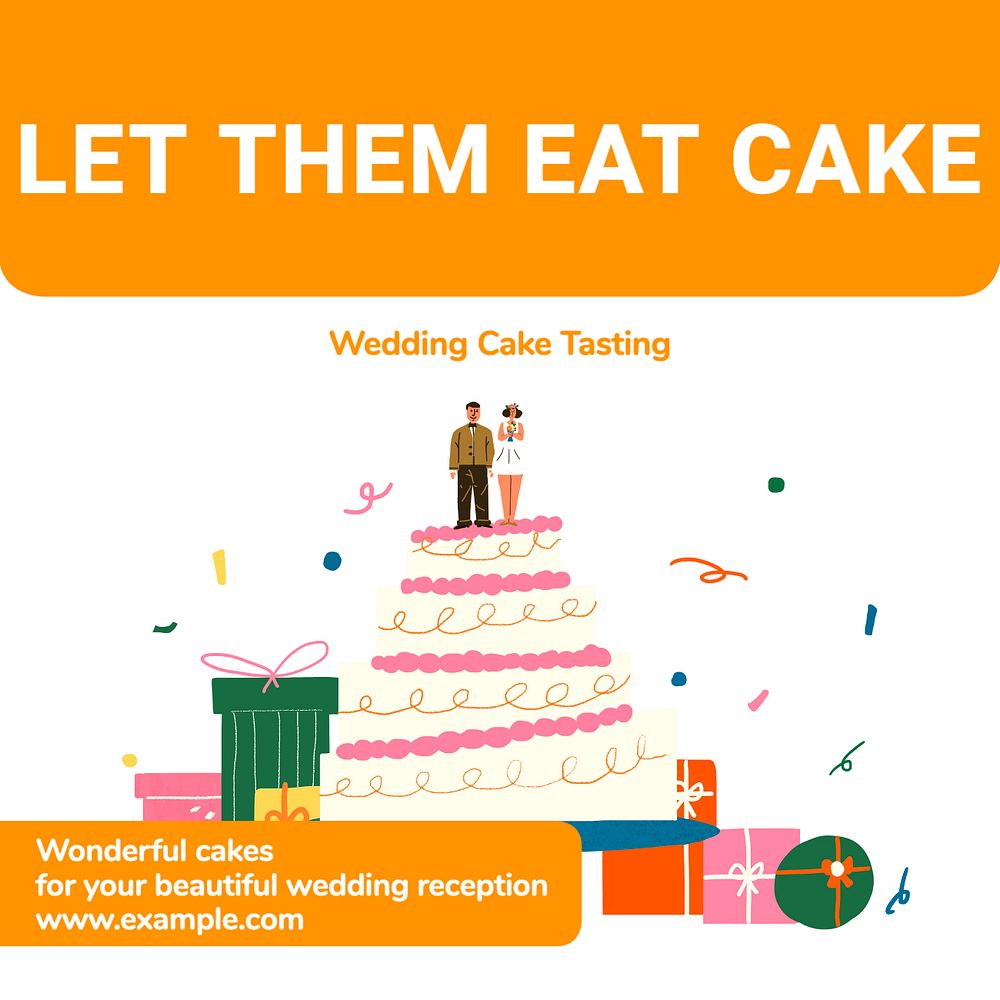 Eat cake Instagram post template, editable text