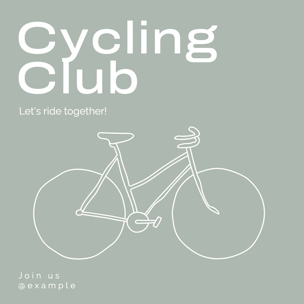 Cycling club Instagram post template, editable text