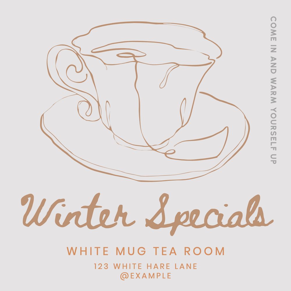 Winter special menu Instagram post template, editable text