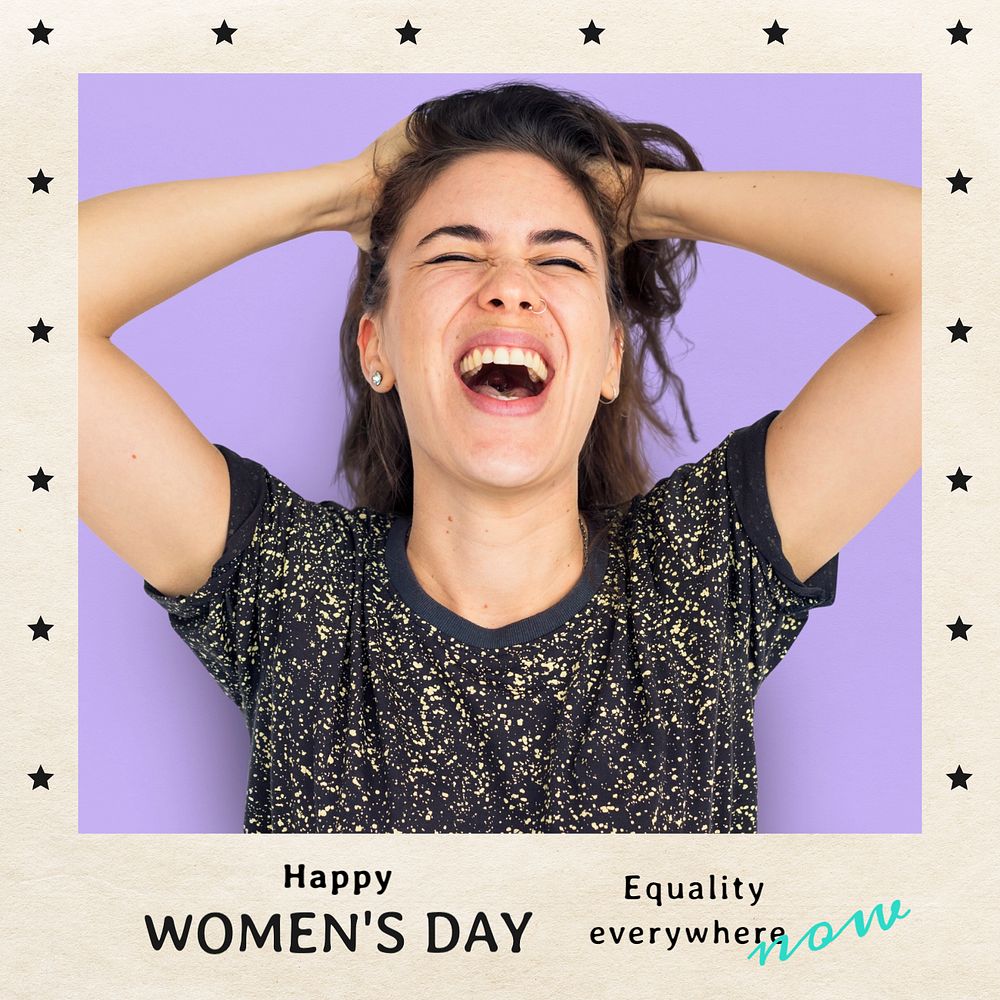 Women's day Instagram post template, editable text