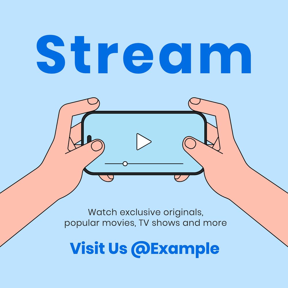 Movies streaming Instagram post template, editable text