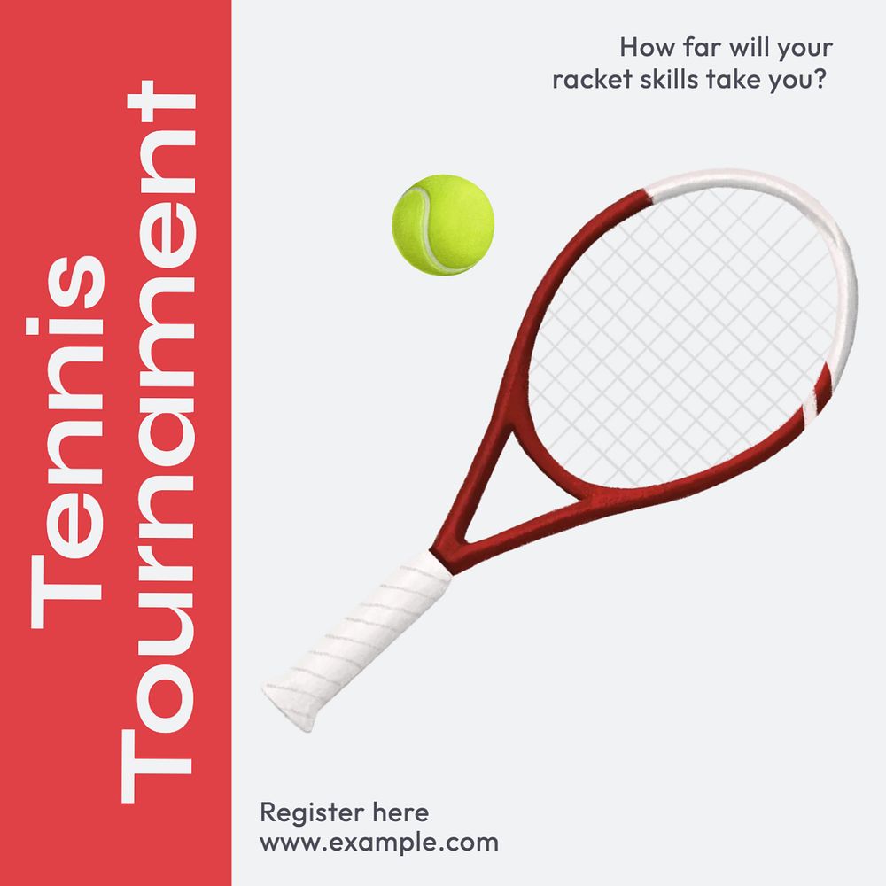 Tennis tournament Instagram post template, editable text