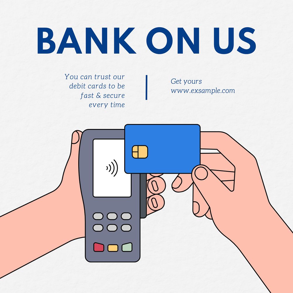 Banking ads Instagram post template, editable text