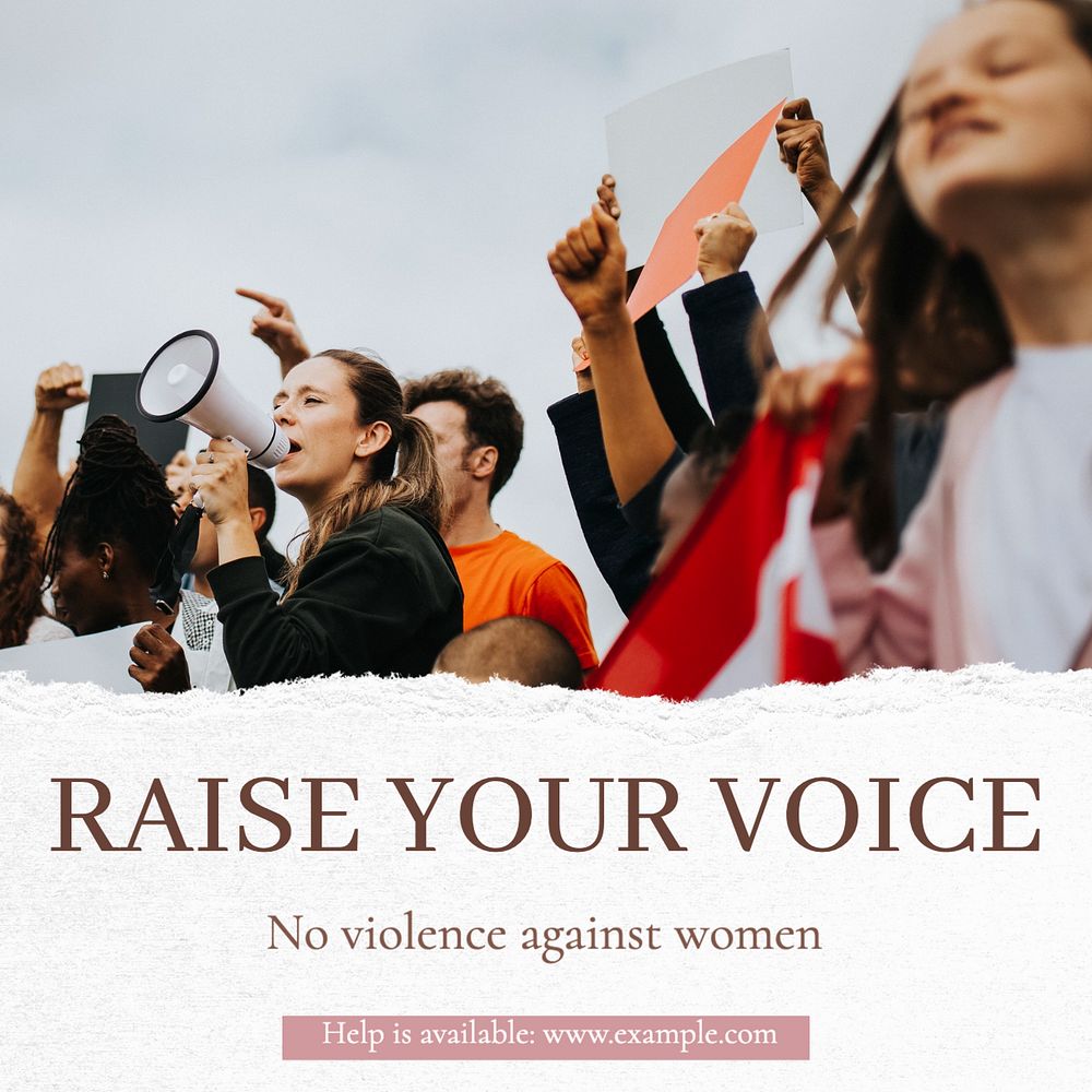 Raise your voice Instagram post template, editable text