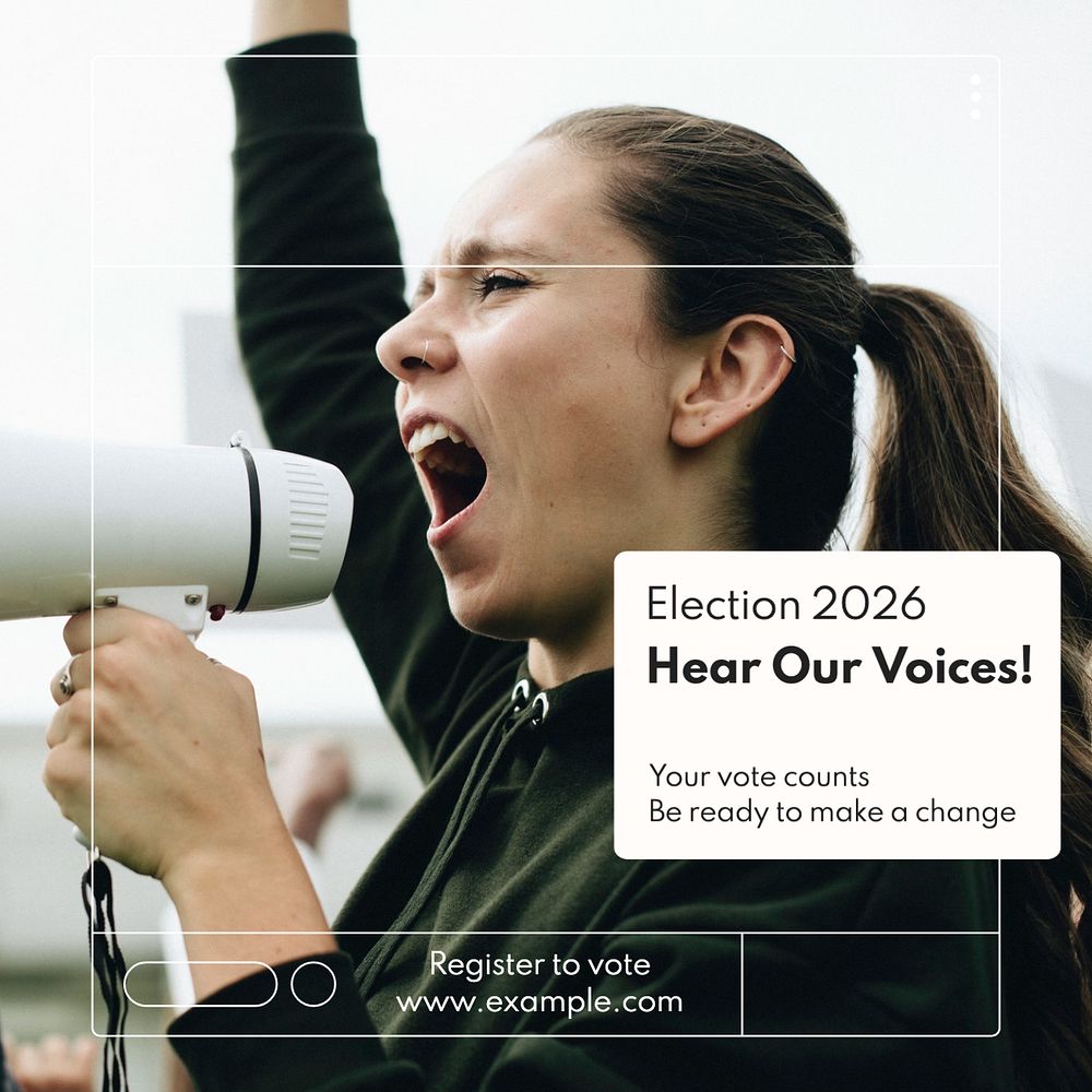 Election Instagram post template, editable text