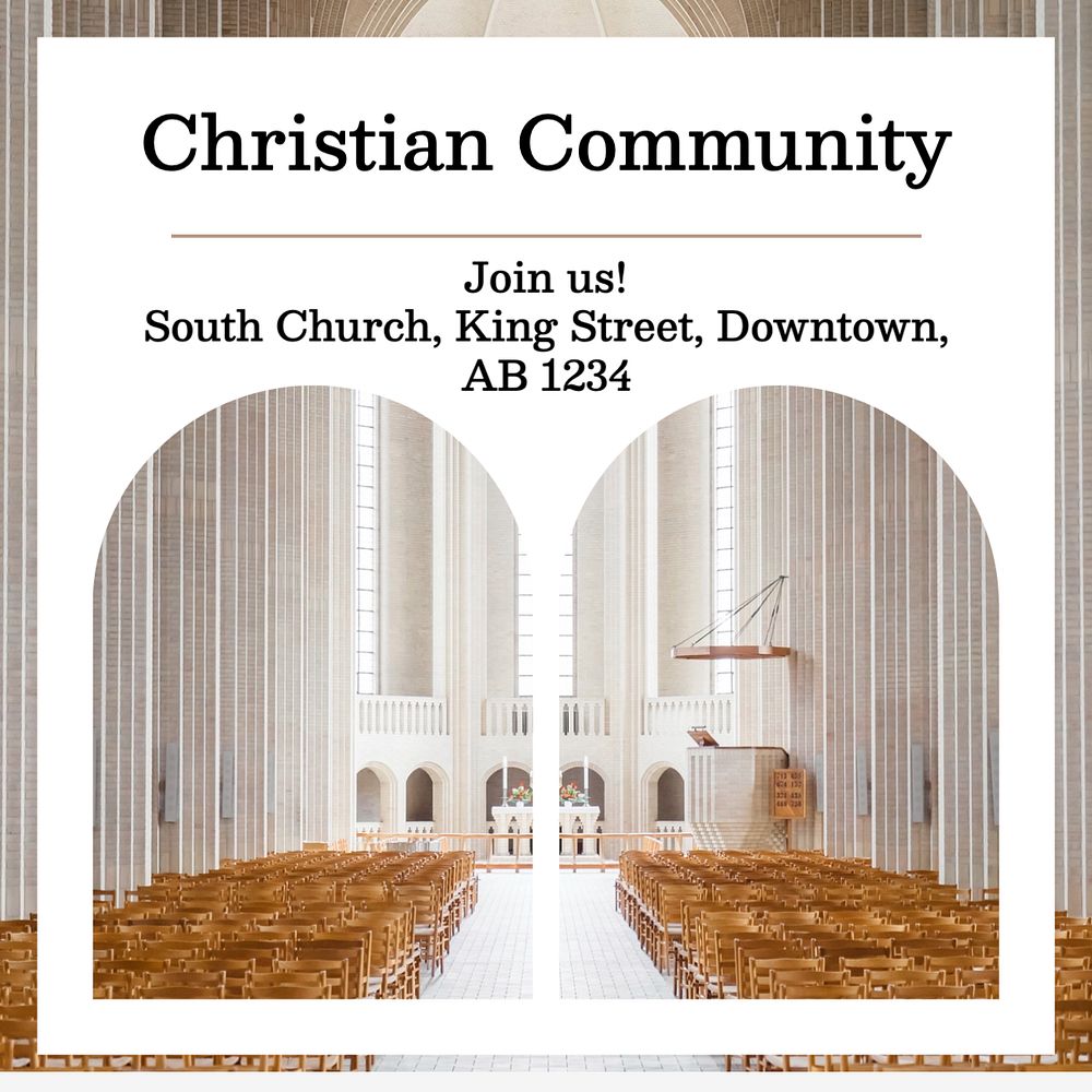 Christian community Instagram post template, editable text