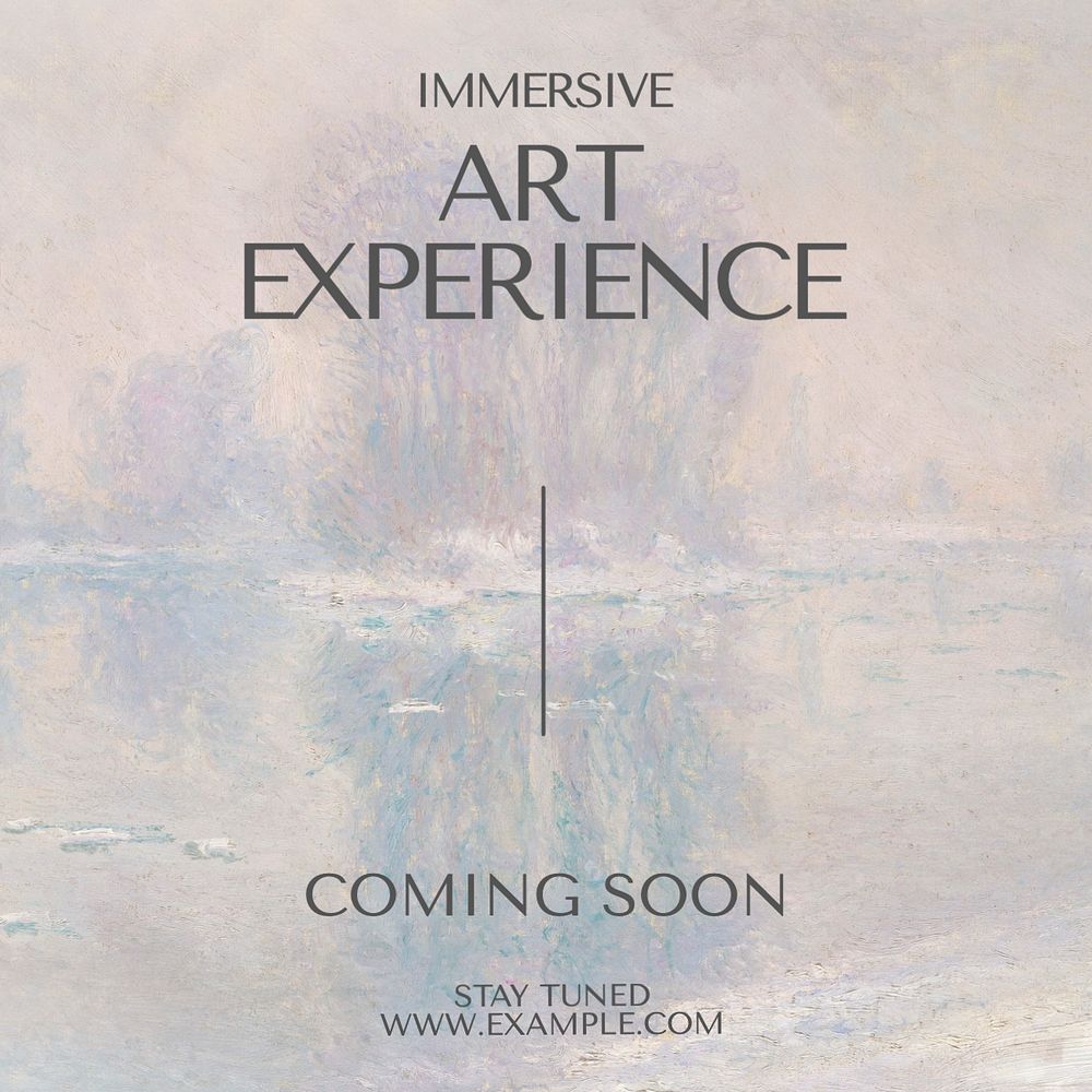 Immersive art experience Instagram post template, editable text