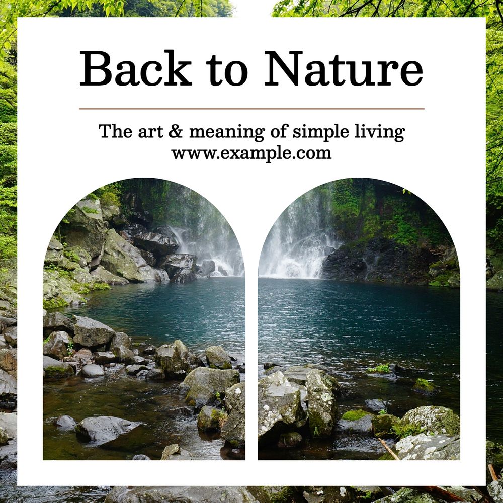 Nature & simple life Instagram post template, editable text