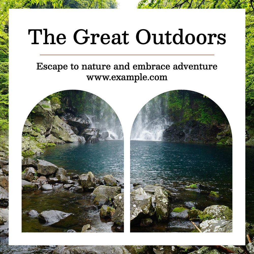 The great outdoors Instagram post template, editable text