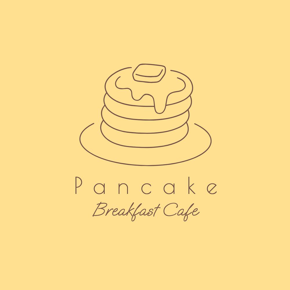 Breakfast cafe editable logo, minimal line art design