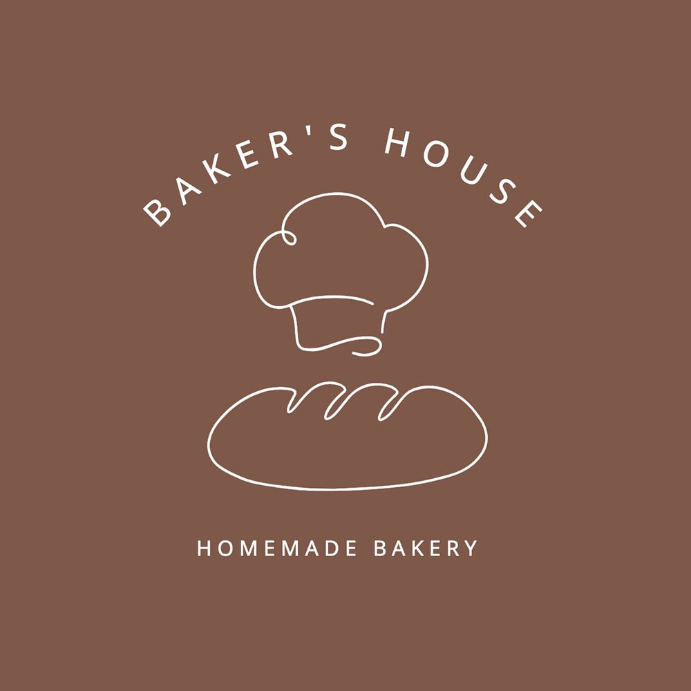 Homemade bakery editable logo, minimal line art design