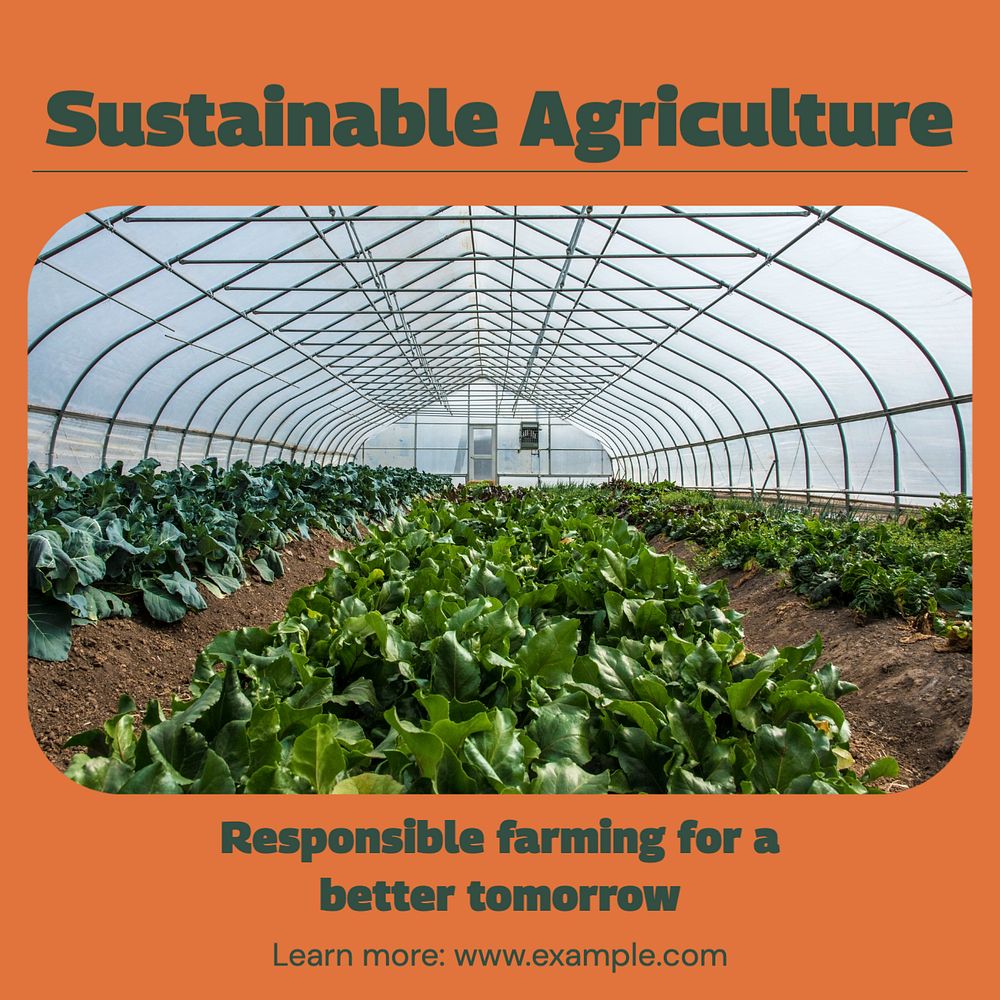 Sustainable agriculture Instagram post template, editable text