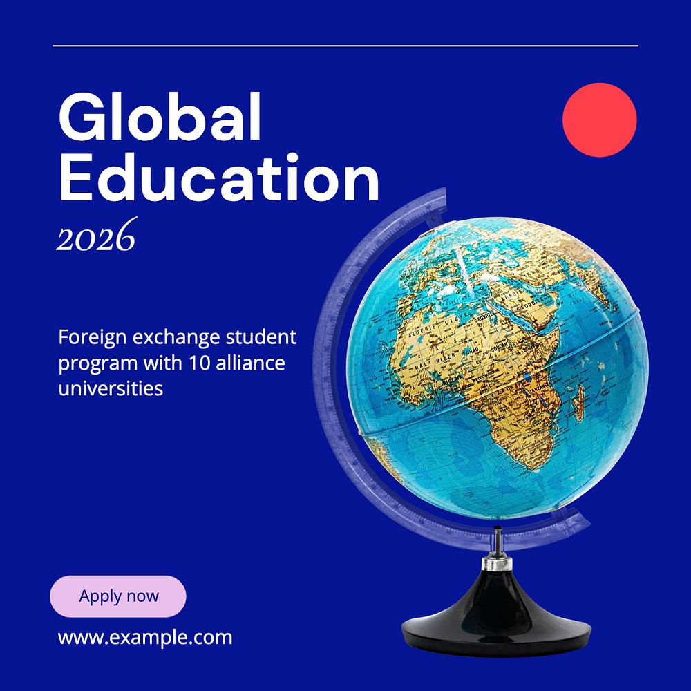 Global education Instagram post template, editable text