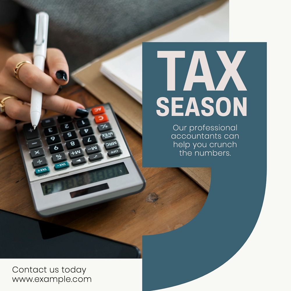 Tax season Instagram post template, editable text