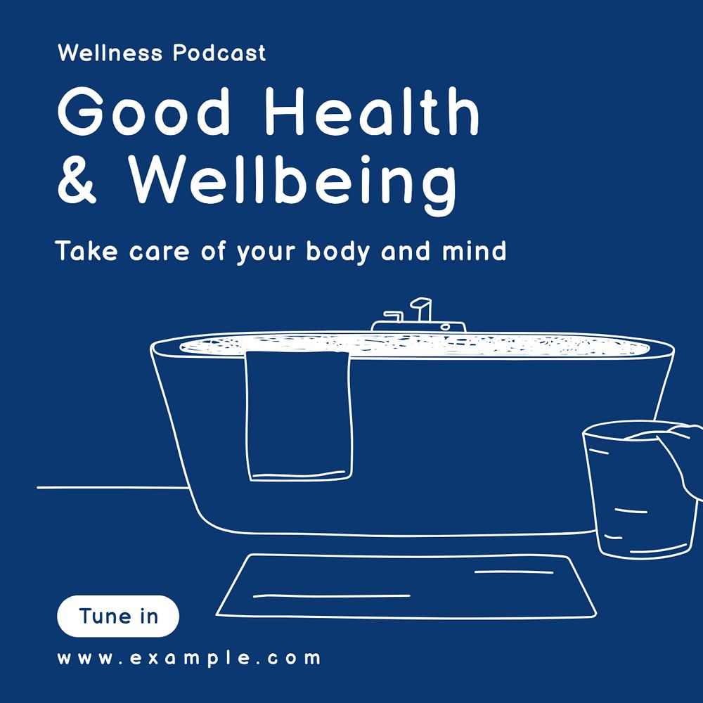 Health & wellbeing Instagram post template, editable text