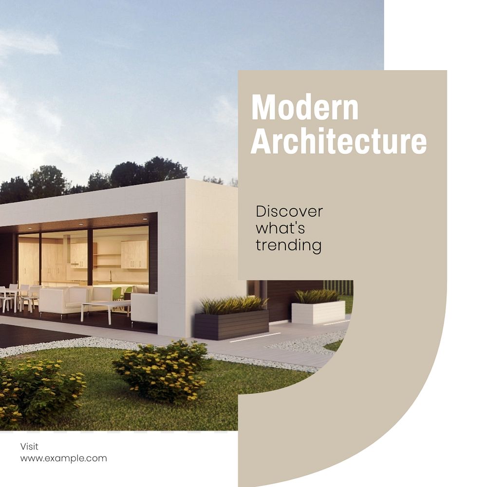 Modern architecture Instagram post template, editable text