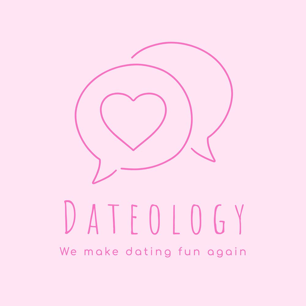 Online dating app editable logo, minimal line art design