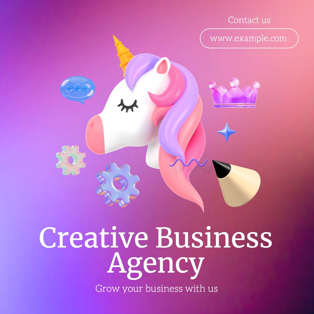 Creative business agency Instagram post template, editable text