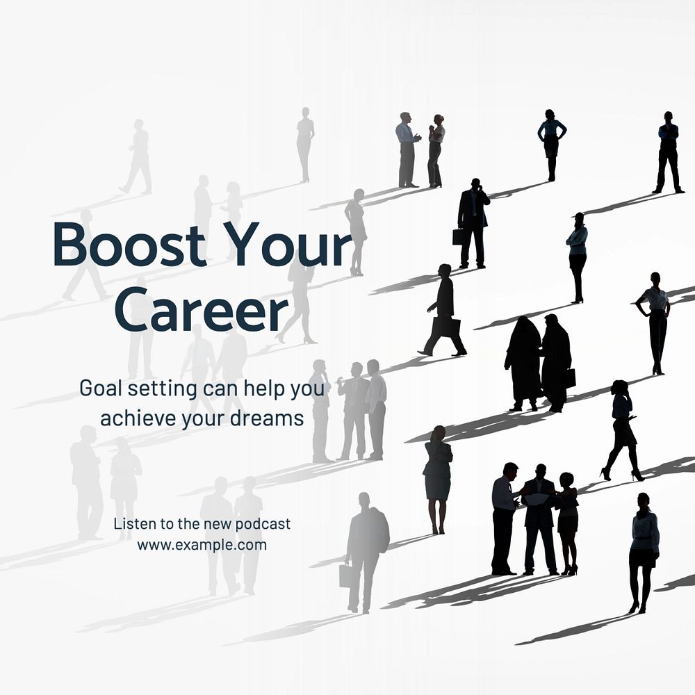 Boost your career  Instagram post template, editable text