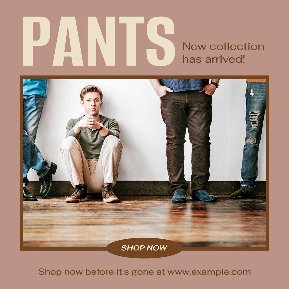 Pants fashion Instagram post template, editable text