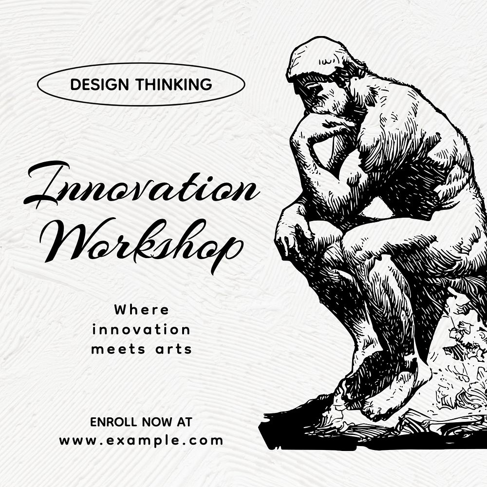 Innovation workshop Instagram post template, editable text