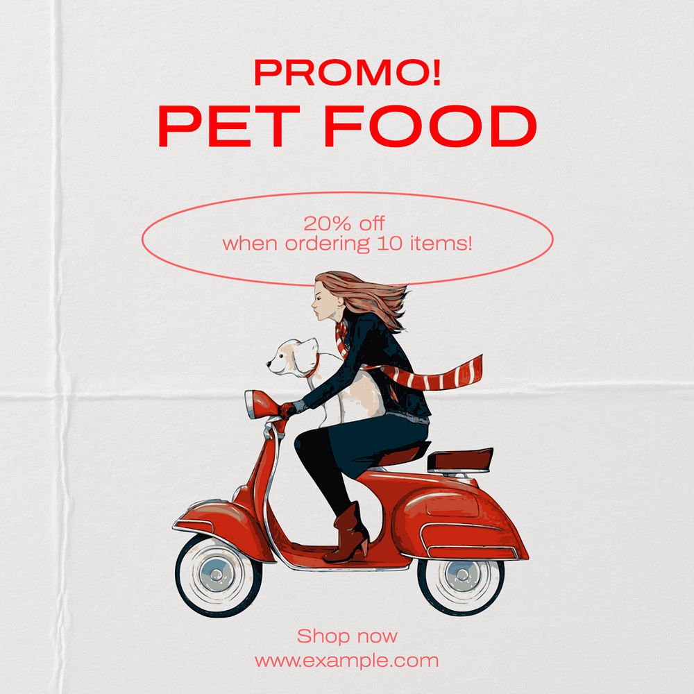 Pet food Instagram post template, editable text