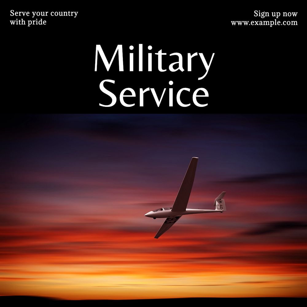 Military service Instagram post template, editable text