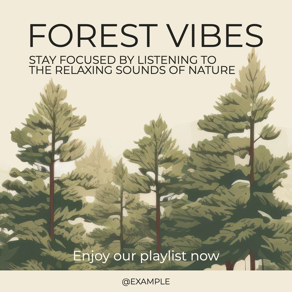 Forest vibes Instagram post template, editable text