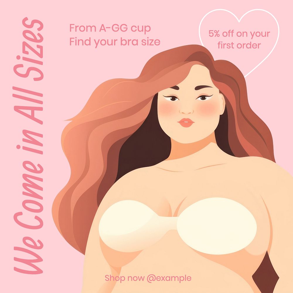 Body positivity Instagram post template, editable text