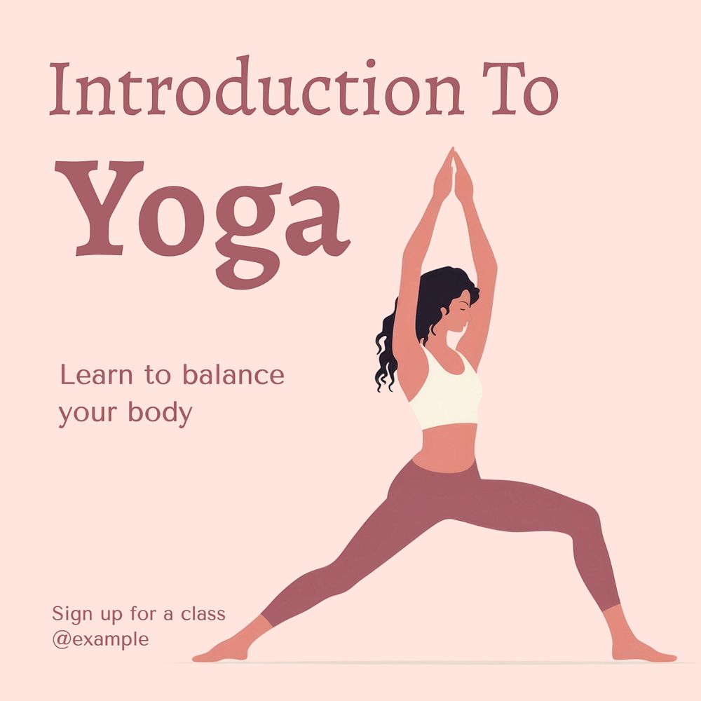 Yoga class Instagram post template, editable text