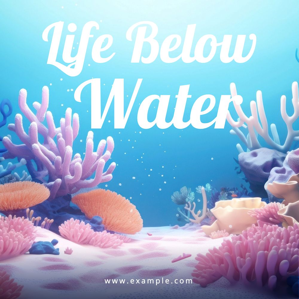 Life below water Instagram post template, editable text