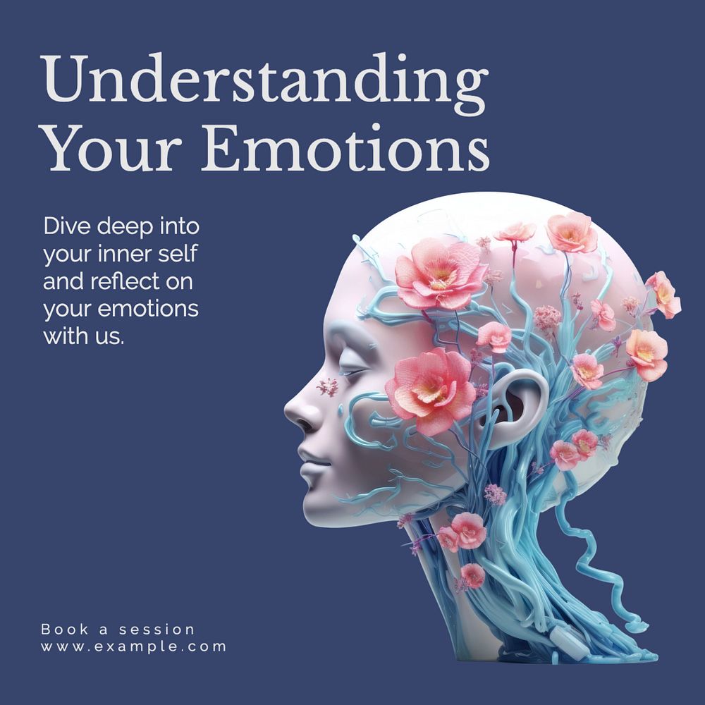 Understanding your emotions Instagram post template, editable text