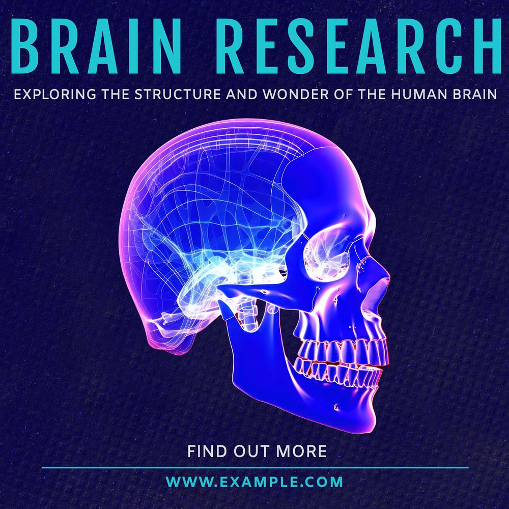 Brain research Instagram post template, editable text