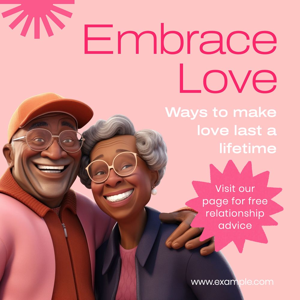 Embrace love Instagram post template, editable text