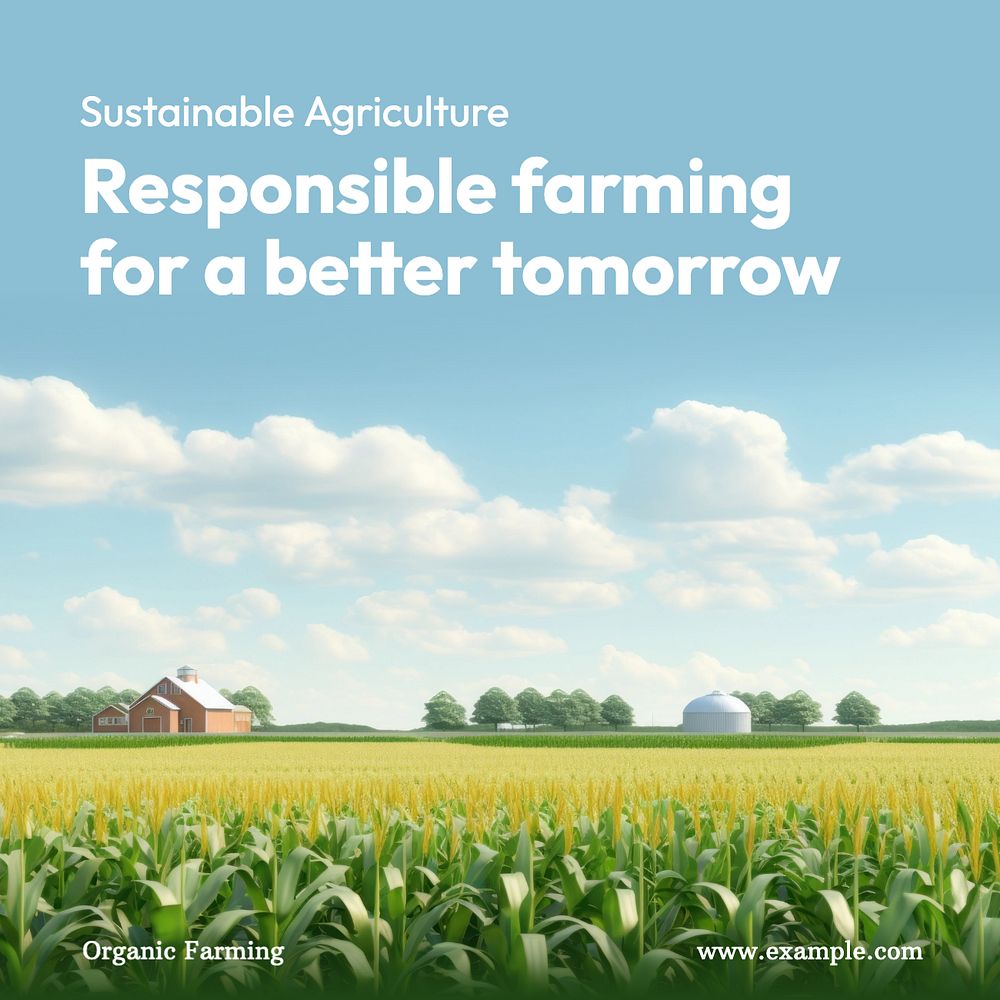 Sustainable agriculture Instagram post template, editable text