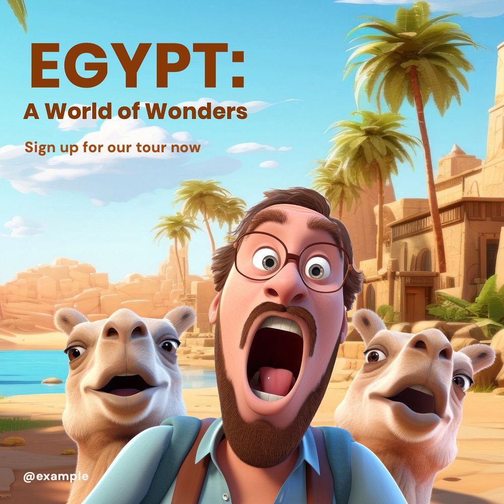 Egypt Instagram post template, editable text