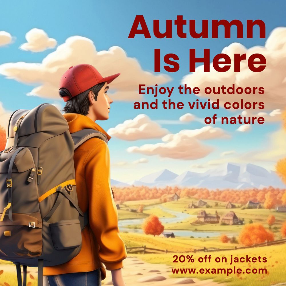 Autumn sale Instagram post template, editable text